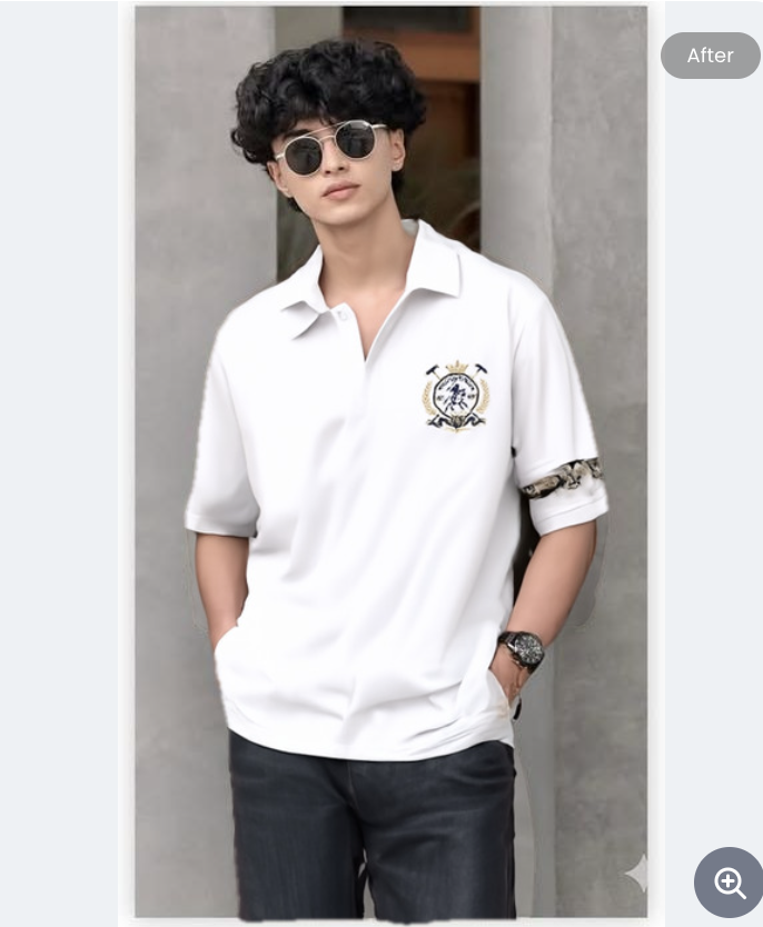 Designer shirt try-on result