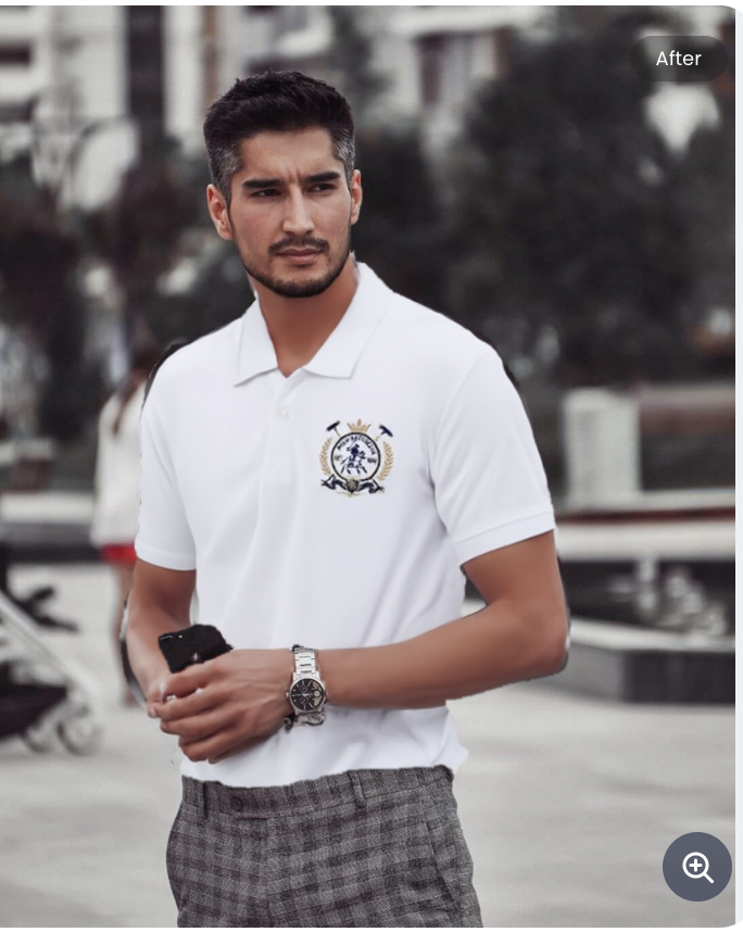 Mens polo try-on result